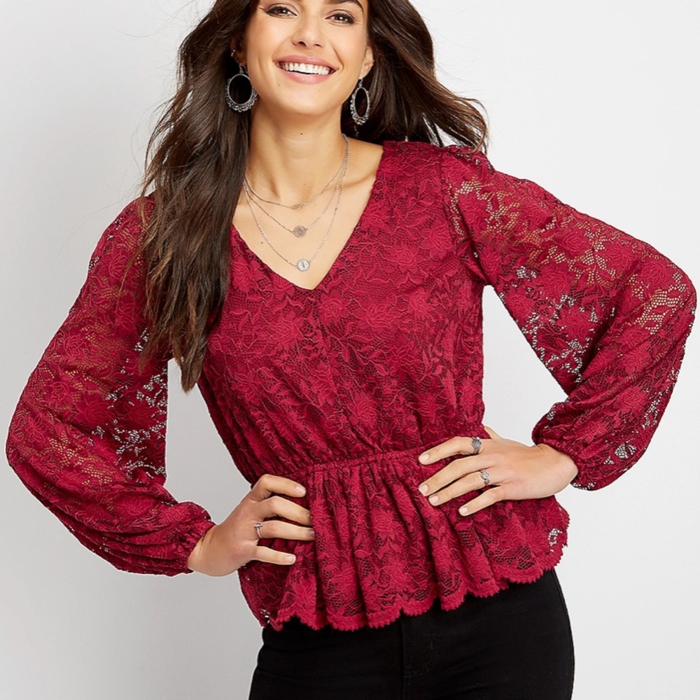 Red Lace Top